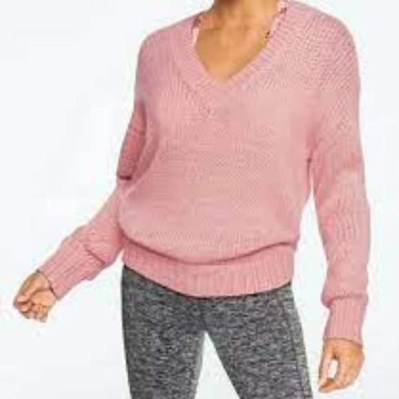 PINK Victoria’s Secret Chunky Knit V-Neck Sweater in Pink - Picture 1 of 8